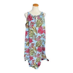 NWT Womens Yumiday High Neck Tropical Palm Flowy Airy Dress Maxi Dress  - Sz M
